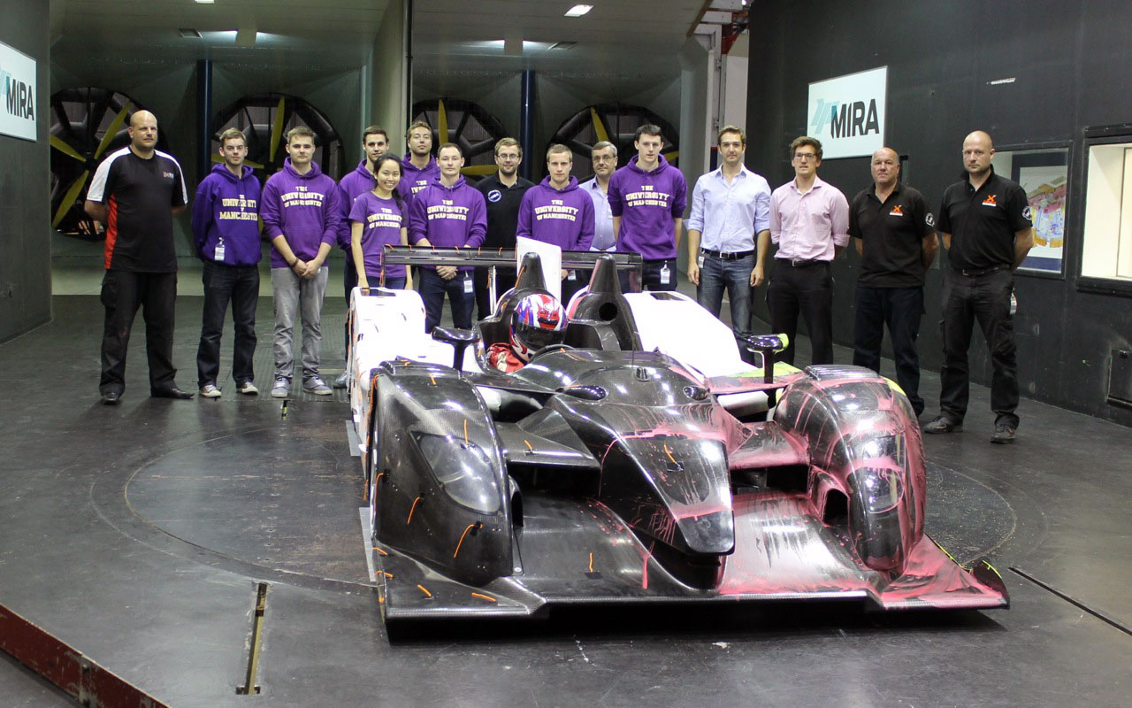 Top Aerospace students test Le Mans race car in the National Wind Tunnel Facility at MIRA